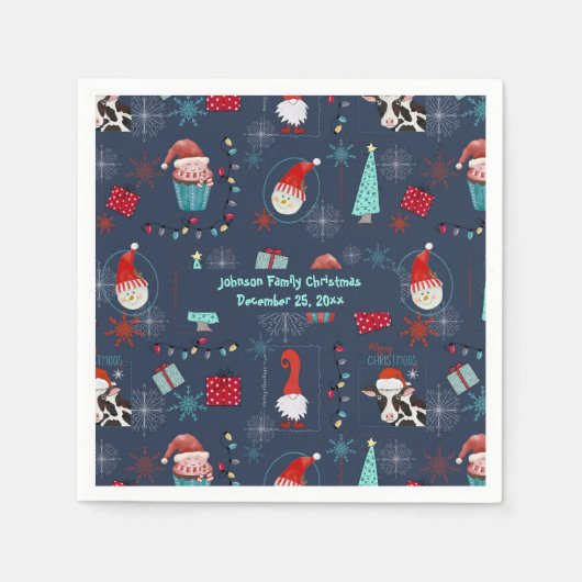 Christmas Fun Custom Name and Date Servet (Voorkant)