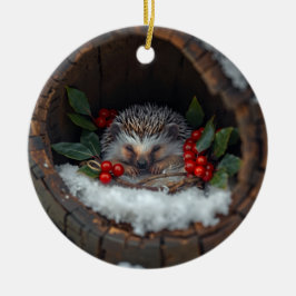Christmas fun mice /hedgehog Holiday nature Keramisch Ornament
