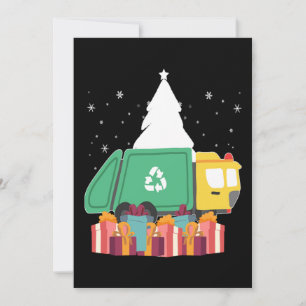 Christmas Funny Garbage Truck Winter Holiday Gift Feestdagenkaart