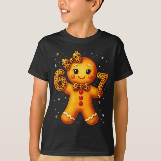 Christmas Funny Gingerbread Six Seven 67 Leopard B T-shirt (Voorkant)