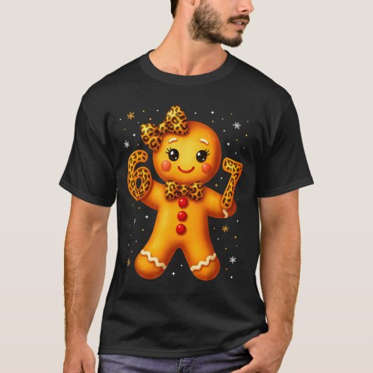 Christmas Funny Gingerbread Six Seven 67 Leopard B T-shirt (Voorkant)