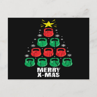 Christmas Funny Kettlebells Tree Holiday Workout Briefkaart