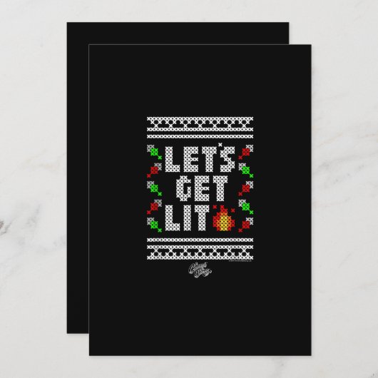 Christmas Funny - Let's Get Lit Feestdagenkaart (Voorkant / Achterkant)