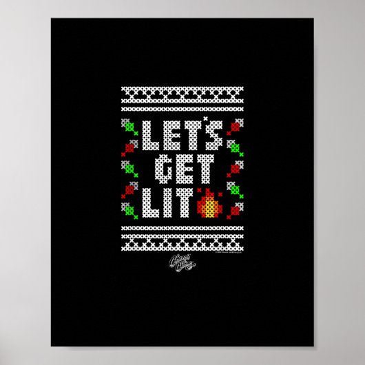 Christmas Funny - Let's Get Lit Poster (Voorkant)