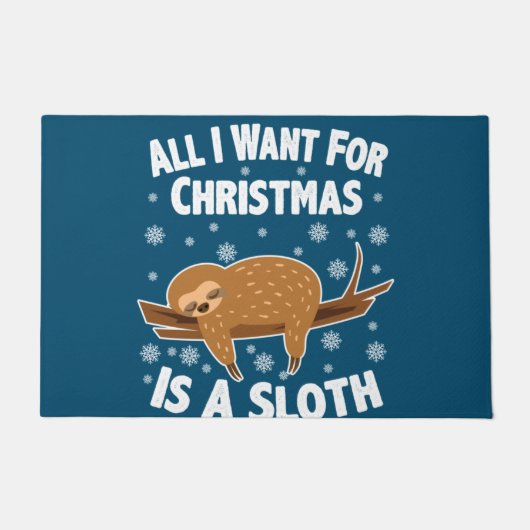 Christmas Funny Sloth Deurmat (Voorkant)