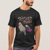 Christmas Funny Trashed Panda Racoon Gets Drunk Xm T-shirt (Voorkant)