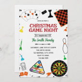Christmas Game night party invitation (Devant / Derrière)
