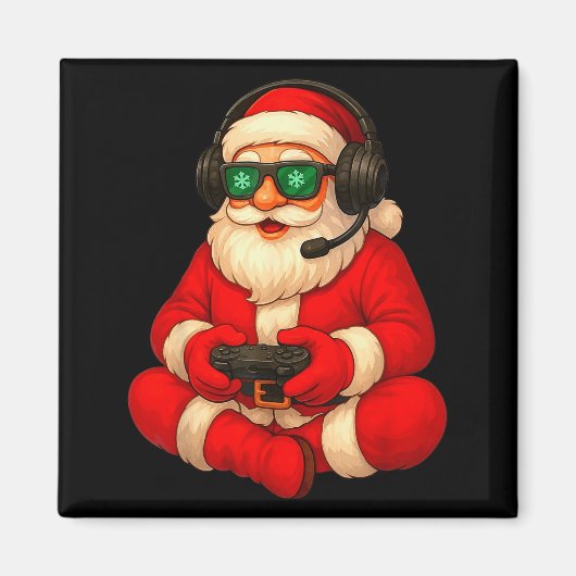 Christmas Gamer Santa Video Game Gaming Boys Men K Magneet (Voorkant)