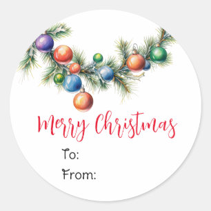 Christmas Garland Gift Label Sticker