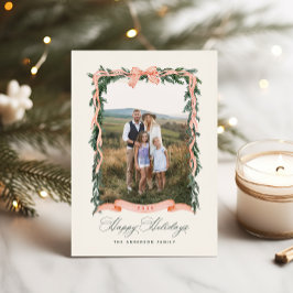 Christmas Garland Vakantie Fotokaart Feestdagenkaart