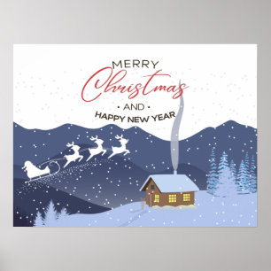 Christmas Gelukkig nieuw jaar Kerstman Poster