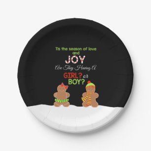 Christmas Gender Reveal Papieren Borden - Gingerbr Bordje
