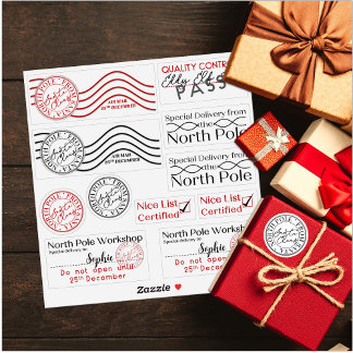 Christmas | Gepersonaliseerde North Pole Santa Sti Sticker