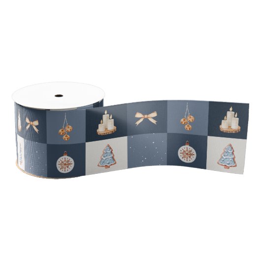 Christmas-geruit patroon grosgrain lint (Spoel)