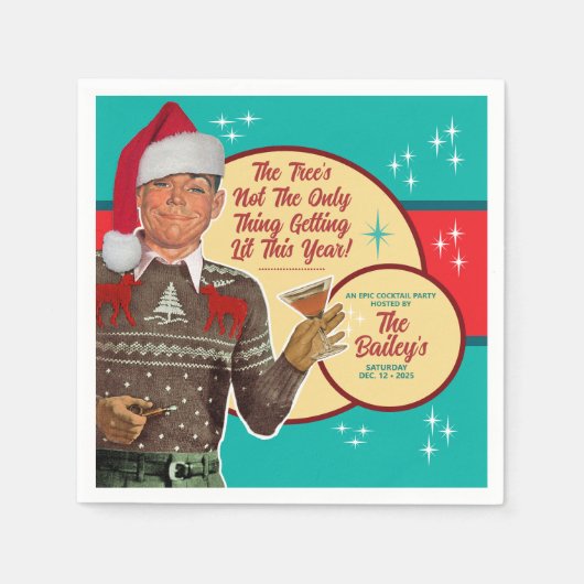 Christmas Getting Lit This Year Cocktail Napkins 2 Servet (Voorkant)
