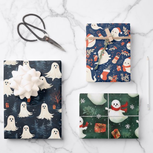 Christmas Ghost Wrapping Paper (Voorkant)