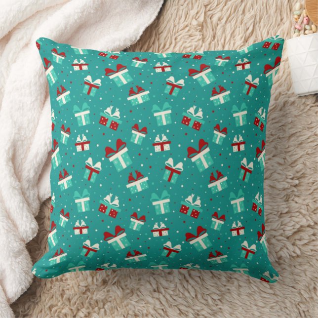 Christmas Gift Box Pattern Pillow Kussen (Deken)