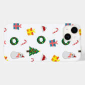 Christmas Gift – Cute Holiday Pattern with Snowman Case-Mate iPhone Case (Achterkant (horizontaal))