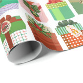 Christmas Gift Parcels Presents Pattern Cadeaupapier (Rol Hoek)