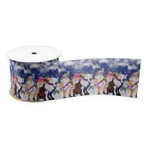 Christmas Gift Ribbon Happy Gnome Music Band Lint