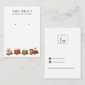 CHRISTMAS GIFT SPEELGOED TRAIN STUD EARRING DISPLA VISITEKAARTJE (Voorkant / Achterkant)