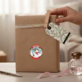 Christmas Gift Sticker – Merry & Bright Snowman