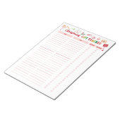 Christmas Gift Tracker Checklist Notitieblok (Schuin)
