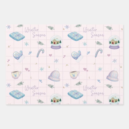 Christmas Gift Wrap with Festive Holiday Patterns Inpakpapier Vel (Voorkant 2)