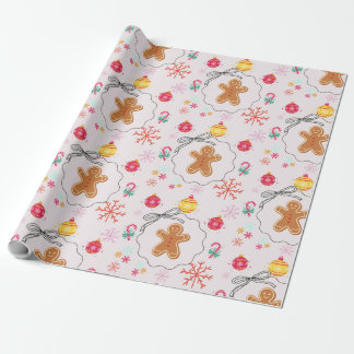 Christmas Gift Wrap with Gingerbread Cadeaupapier