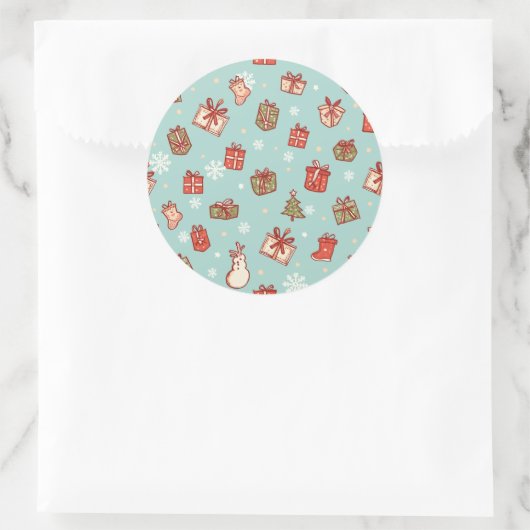Christmas Gifts Pattern Stickers (Sac)