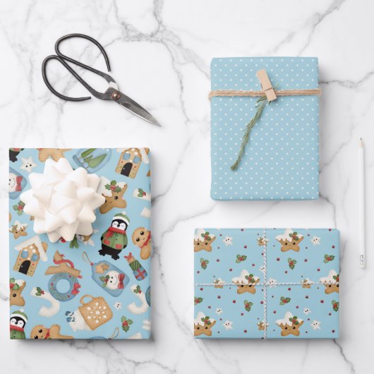 Christmas Ginger Bread Gift Wrap Inpakpapier Vel (Voorkant)