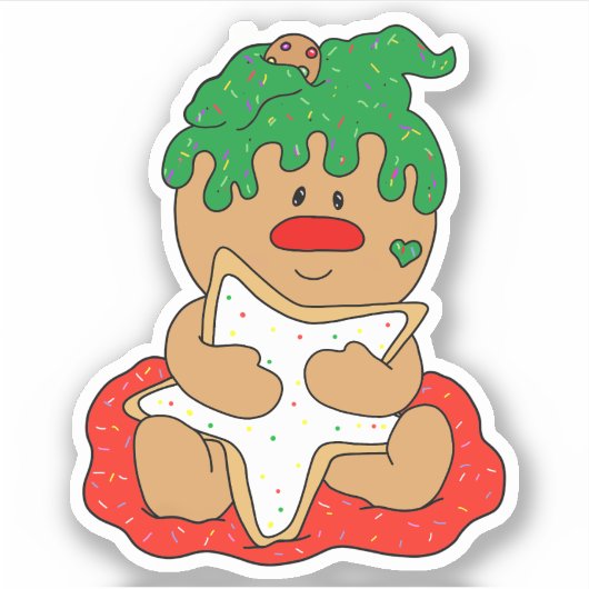 Christmas Gingerbread Baby Cookie Sticker (Voorkant)