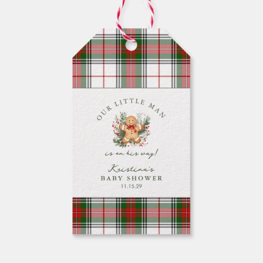 Christmas Gingerbread Baby Shower  Cadeaulabel (Achterkant)