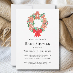 Christmas Gingerbread Baby shower Kaart