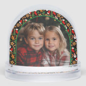 Christmas Gingerbread Cookie Custom Photo & Text Sneeuwbol (Voorkant)