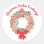 Christmas Gingerbread Cookie Exchange  Ronde Sticker (Voorkant)