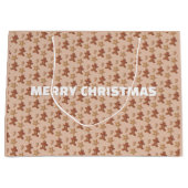 Christmas Gingerbread Cookie Pattern Groot Cadeauzakje (Voorkant)