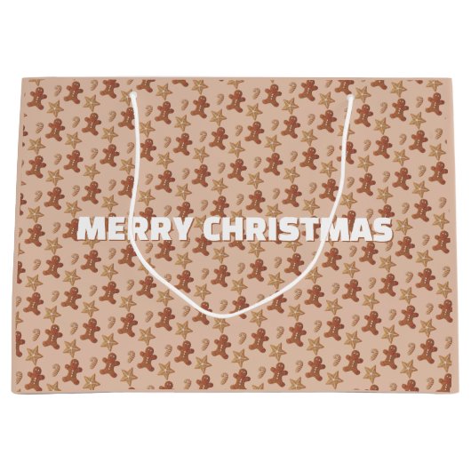 Christmas Gingerbread Cookie Pattern Groot Cadeauzakje (Voorkant)
