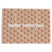 Christmas Gingerbread Cookie Pattern Groot Cadeauzakje (Achterkant)