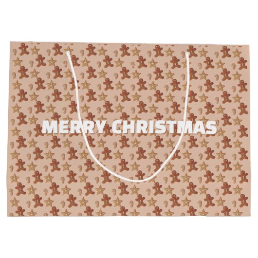 Christmas Gingerbread Cookie Pattern Groot Cadeauzakje (Achterkant)