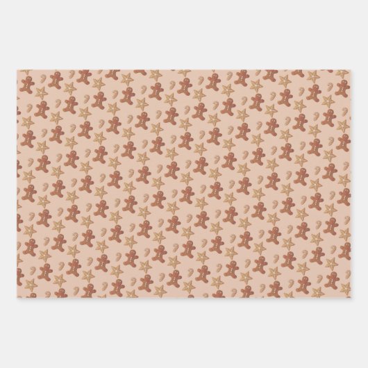 Christmas Gingerbread Cookie Pattern Inpakpapier Vel (Voorkant 3)