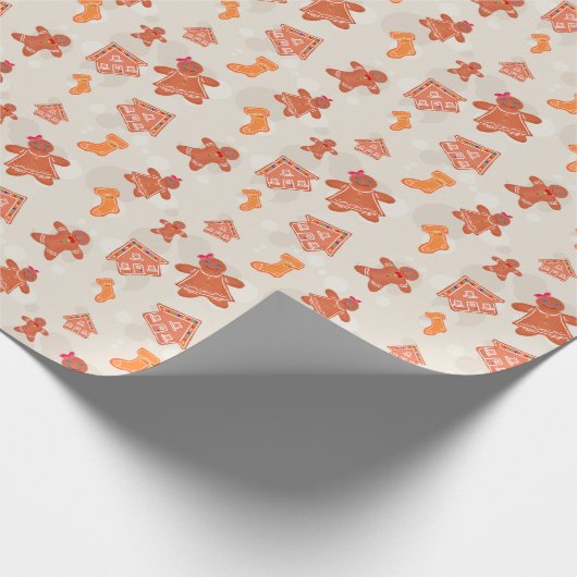 Christmas Gingerbread Cookies Pattern Cadeaupapier (Hoek)