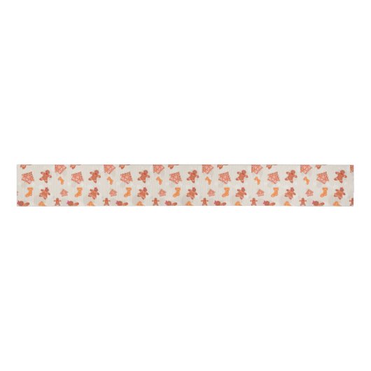 Christmas Gingerbread Cookies Pattern Grosgrain Lint (Voorkant)