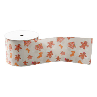 Christmas Gingerbread Cookies Pattern Grosgrain Lint