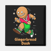 Christmas Gingerbread Dash Running Runner Xmas Mar Magneet (Voorkant)