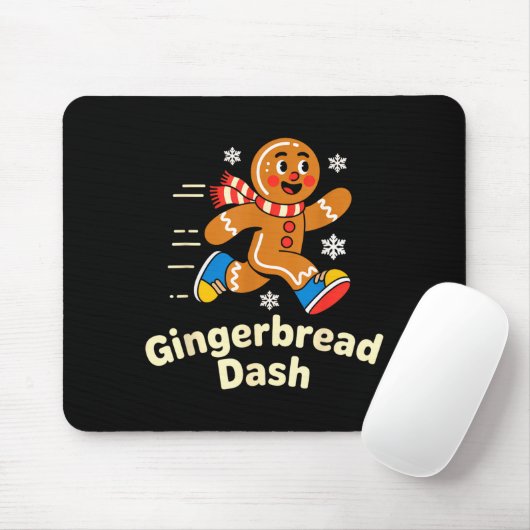 Christmas Gingerbread Dash Running Runner Xmas Mar Muismat (Met muis)