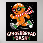 Christmas Gingerbread Dash Running Runner Xmas Mar Poster (Voorkant)