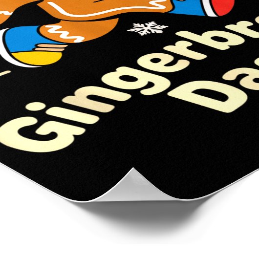 Christmas Gingerbread Dash Running Runner Xmas Mar Poster (Hoek)