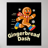 Christmas Gingerbread Dash Running Runner Xmas Mar Poster (Voorkant)