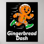 Christmas Gingerbread Dash Running Runner Xmas Mar Poster (Voorkant)
